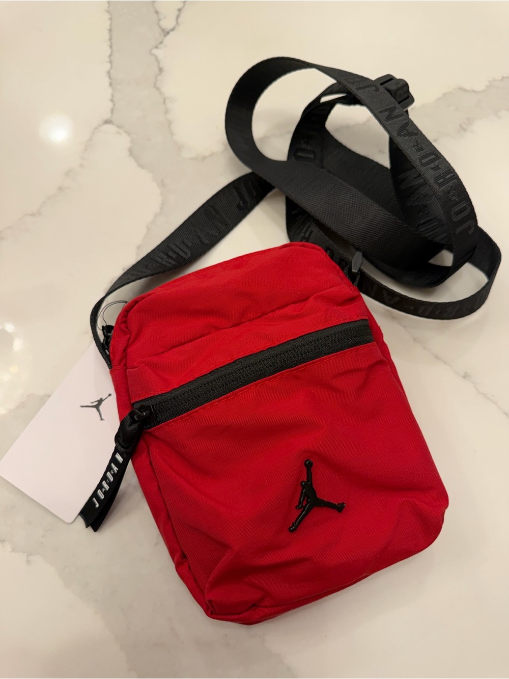 NWT Jordan Red Mini Crossbody Bag with Black Strap